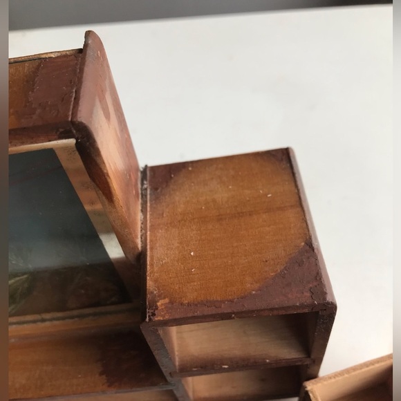 Tiny Vanity Jewelry Box With 
Lenticular 3D Horse Post Card Frame Made Japan - Picture 7 of 11